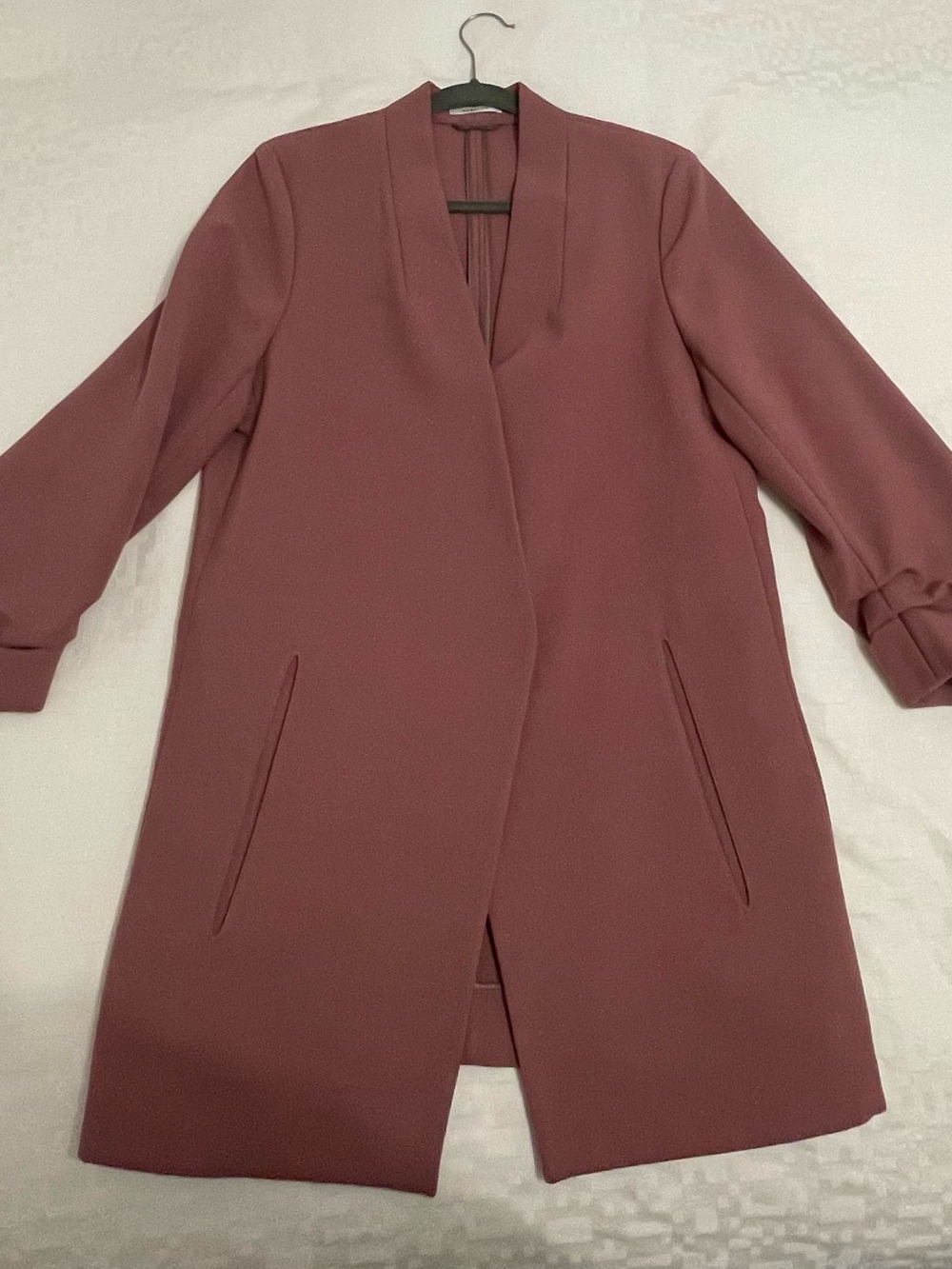 Aritzia Babaton Blush Rose Longline Open Blazer